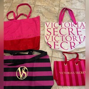 Victoria's Secret Pink & Hot Pink Canvas Tote Collection
